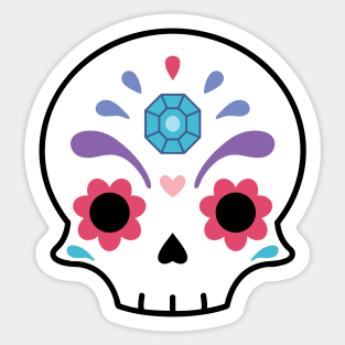 Cute sugar skull diamond Sticker